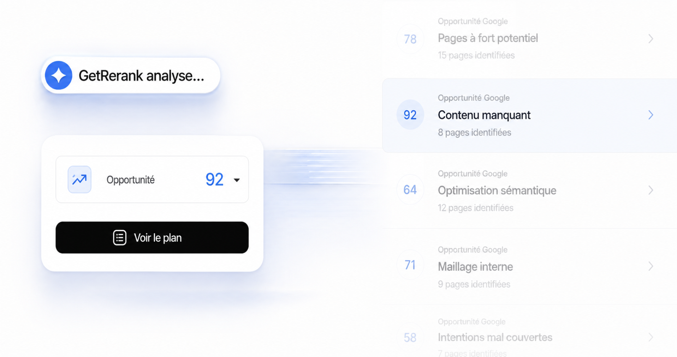 GetRerank détecte les opportunités SEO et GEO prioritaires