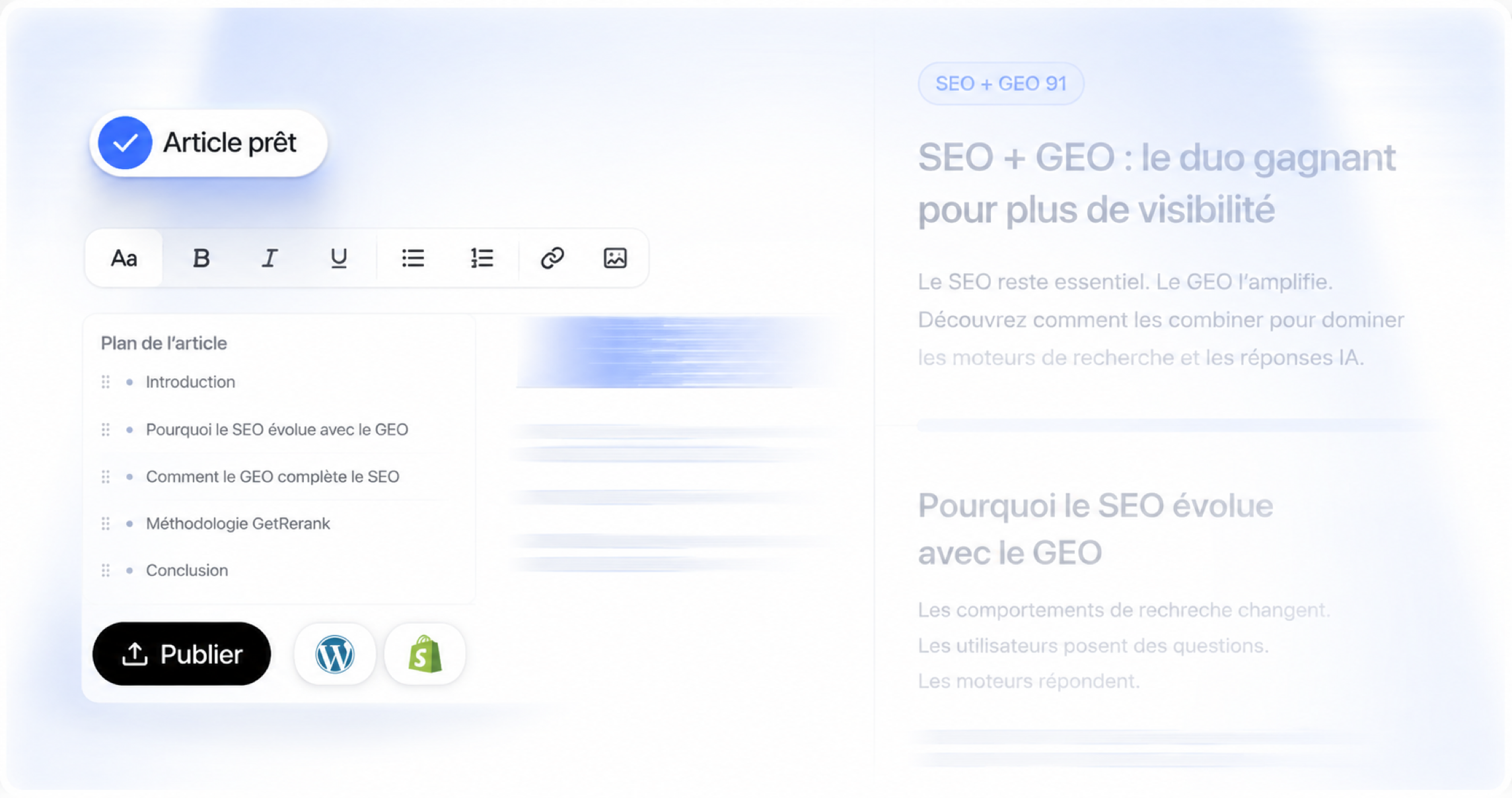 GetRerank produit et publie du contenu optimisé